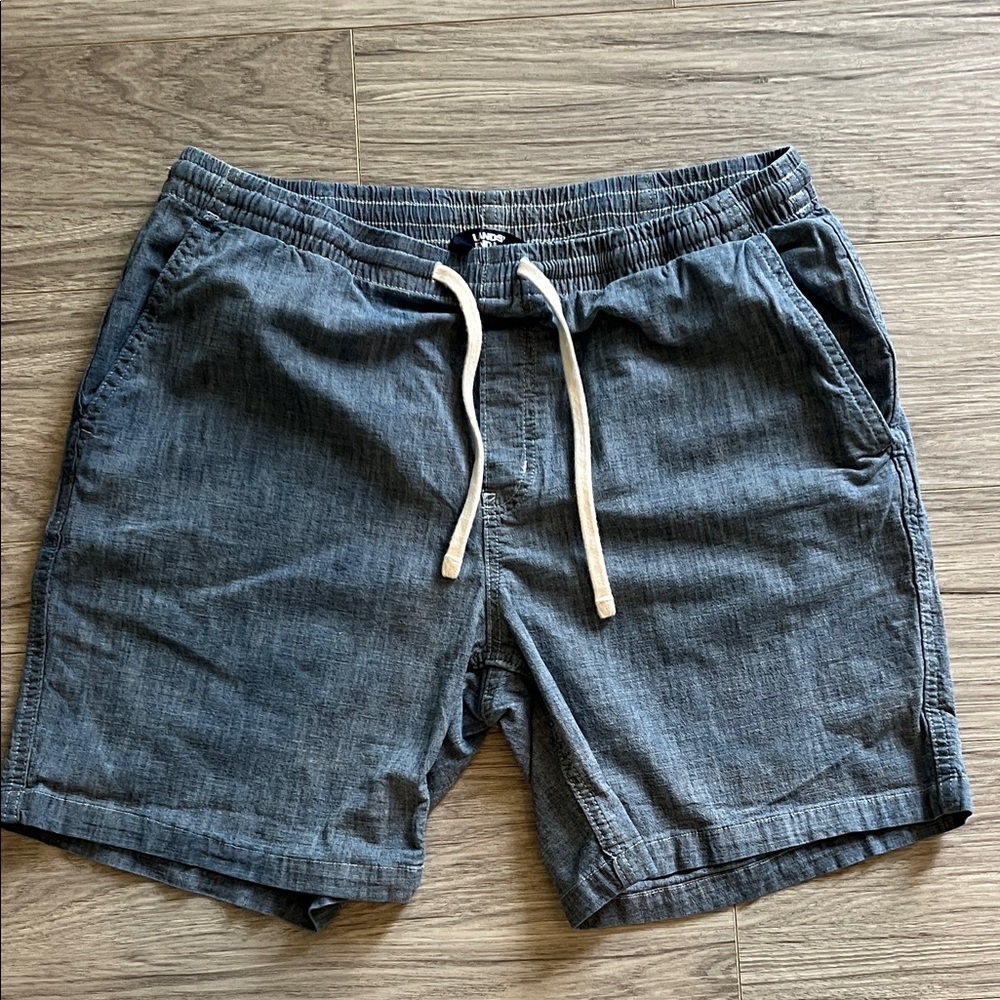 Lands End Men's Blue Casual Elastic Waist Drawstring Shorts Size Medium 33-34
